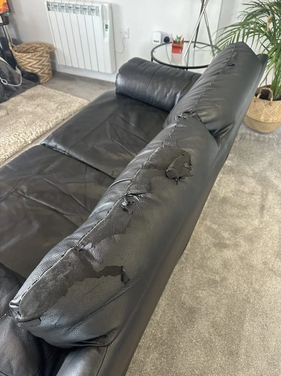 Black faux fur sofa