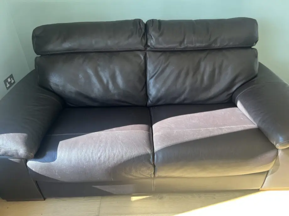Brown Italian leather sofa