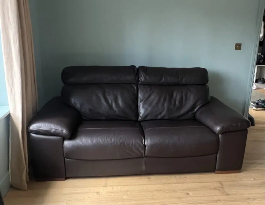 Brown Italian leather sofa