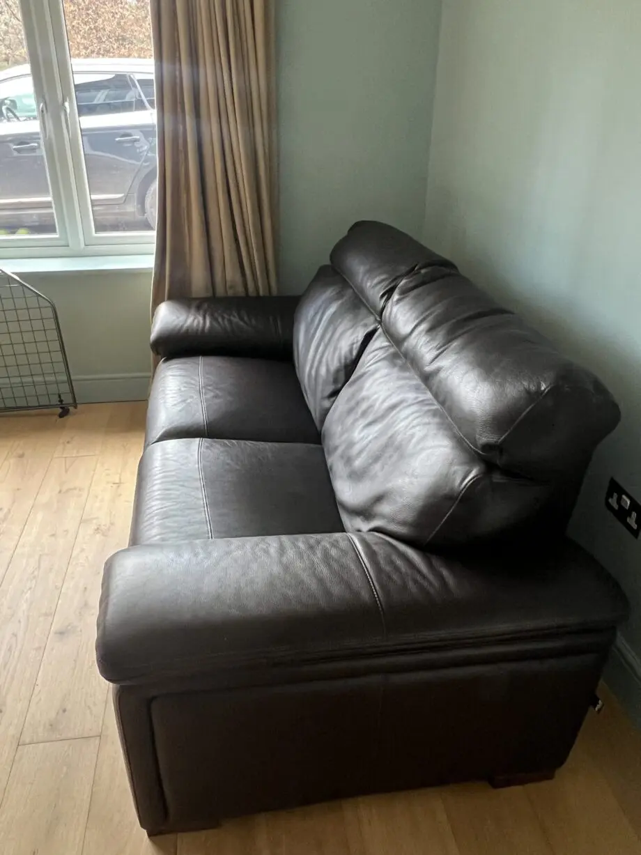 Brown Italian leather sofa