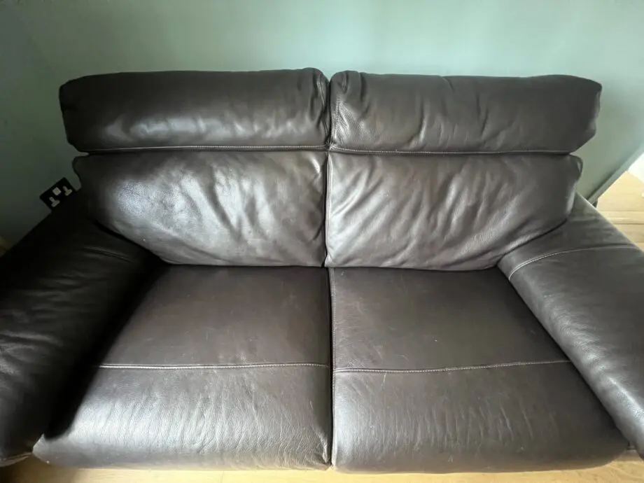 Brown Italian leather sofa