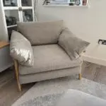 DFS Hoxton 2 seater sofa, armchair and footstool in Mink