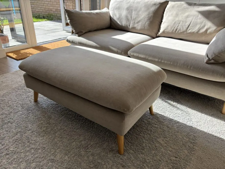 DFS Hoxton 2 seater sofa, armchair and footstool in Mink