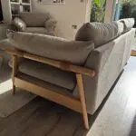 DFS Hoxton 2 seater sofa, armchair and footstool in Mink