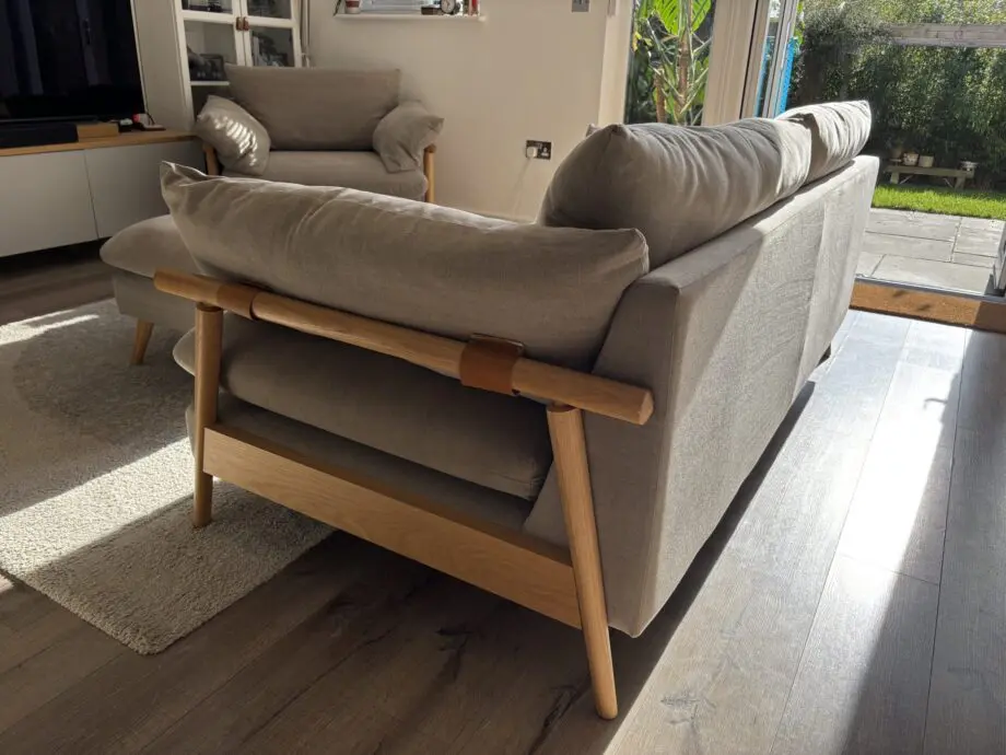 DFS Hoxton 2 seater sofa, armchair and footstool in Mink
