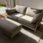 DFS Hoxton 2 seater sofa, armchair and footstool in Mink