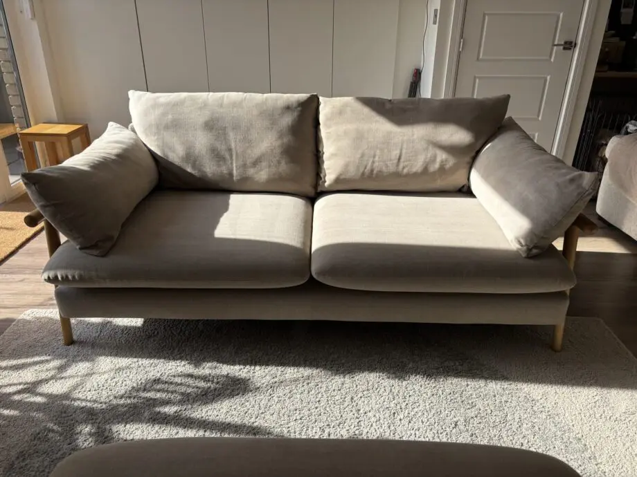 DFS Hoxton 2 seater sofa, armchair and footstool in Mink