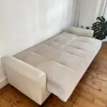 Istikbal light beige 3-seater sofa bed with storage