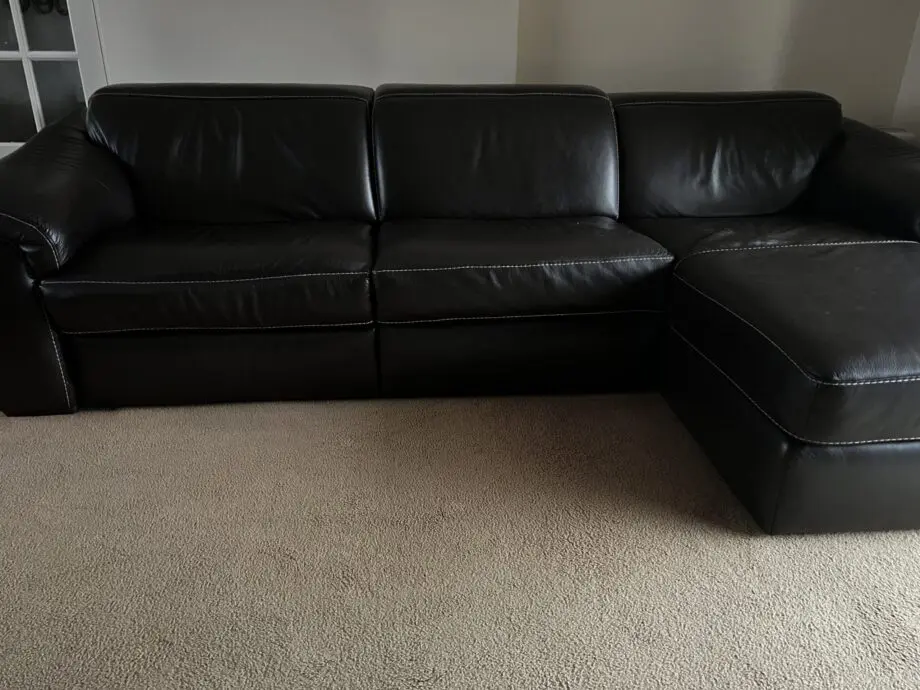 Leather brown sofa