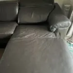 Leather brown sofa