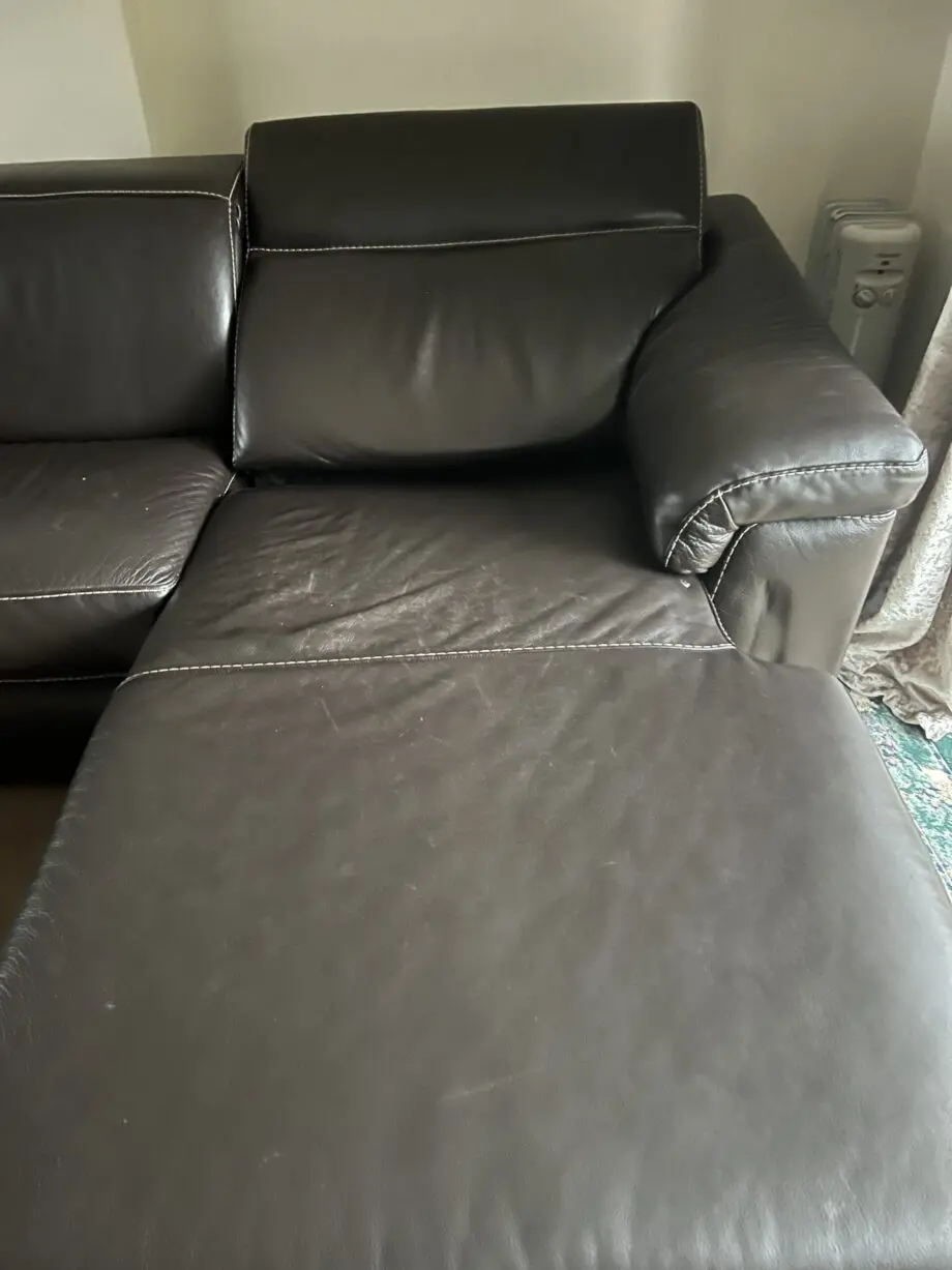 Leather brown sofa