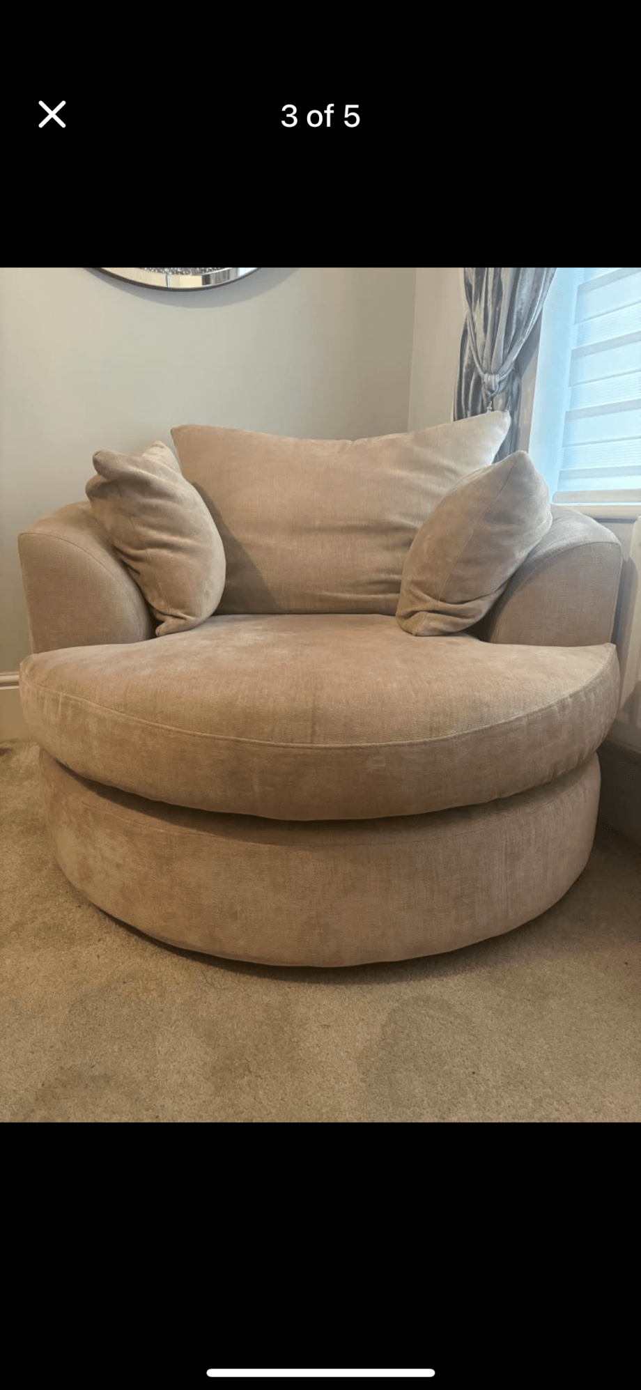 Next beige swivel chair