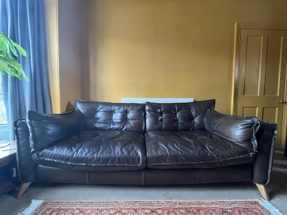 Beautiful wide, deep, leather sofa in great condition