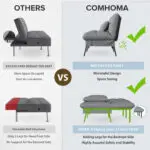 COMHOMA Fabric Sofa Bed 3 Seater