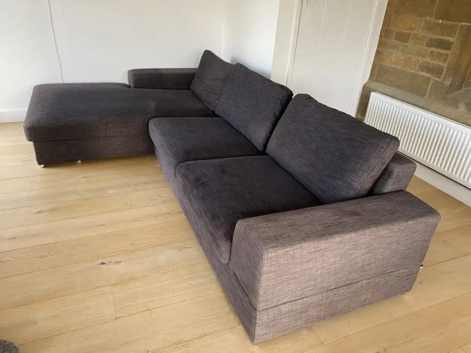 Dwell Verona left hand corner chaise sofa charcoal