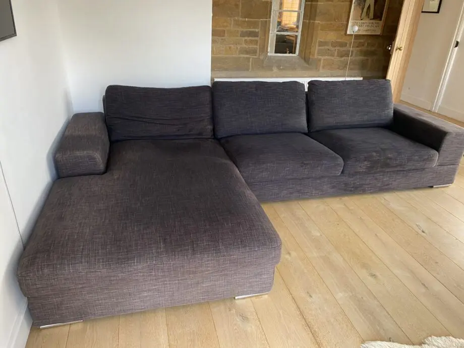 Dwell Verona left hand corner chaise sofa charcoal