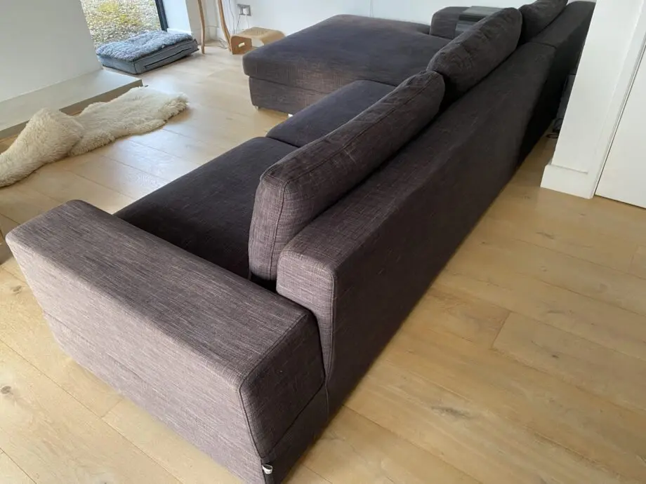 Dwell Verona left hand corner chaise sofa charcoal