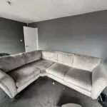 Crushed velvet corner sofa