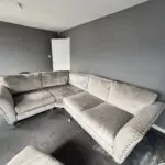 Crushed velvet corner sofa