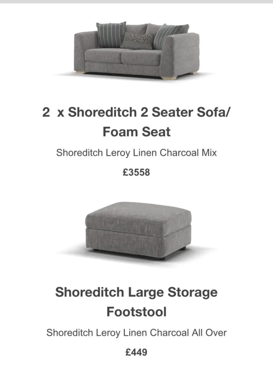 Sofology Sofas Grey 4 seater & 2 X 2 seater