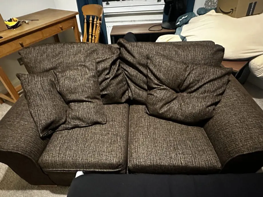 Brown 2 seater sofa