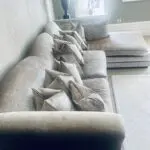 Bespoke L shaped corner sofa Silver crushed velvet