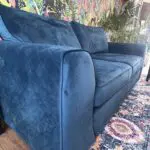 Stunning blue velvet 3 seater almost brand new