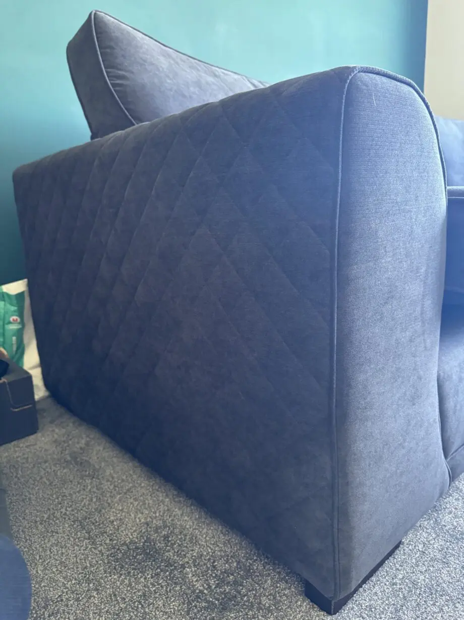 DFS BLACK ORKA CORNER SOFA WITH MATCHING FOOTSTOOL