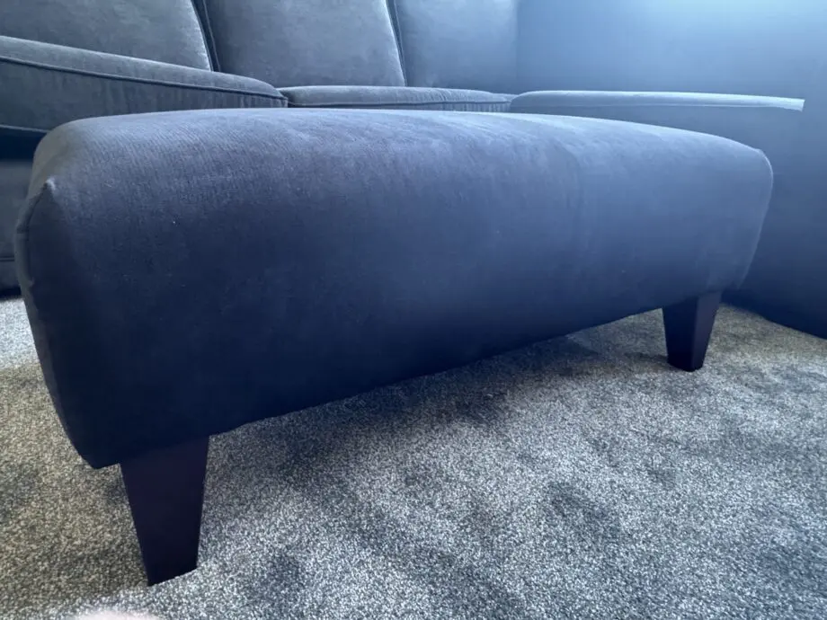 DFS BLACK ORKA CORNER SOFA WITH MATCHING FOOTSTOOL