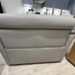 Electric recliner in grey real leather