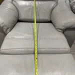 Electric recliner in grey real leather
