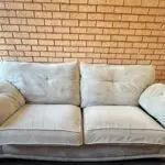 SCS SAMMY FABRIC 3 SEATER SOFA COVER COLOUR: AERO SILVER TRIM: MID OAK/FOAM