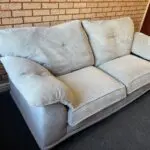 SCS SAMMY FABRIC 3 SEATER SOFA COVER COLOUR: AERO SILVER TRIM: MID OAK/FOAM