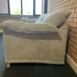 SCS SAMMY FABRIC 3 SEATER SOFA COVER COLOUR: AERO SILVER TRIM: MID OAK/FOAM