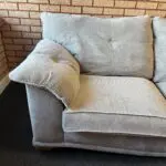 SCS SAMMY FABRIC 3 SEATER SOFA COVER COLOUR: AERO SILVER TRIM: MID OAK/FOAM