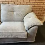 SCS SAMMY FABRIC 3 SEATER SOFA COVER COLOUR: AERO SILVER TRIM: MID OAK/FOAM