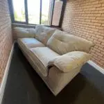 SCS SAMMY FABRIC 3 SEATER SOFA COVER COLOUR: AERO SILVER TRIM: MID OAK/FOAM