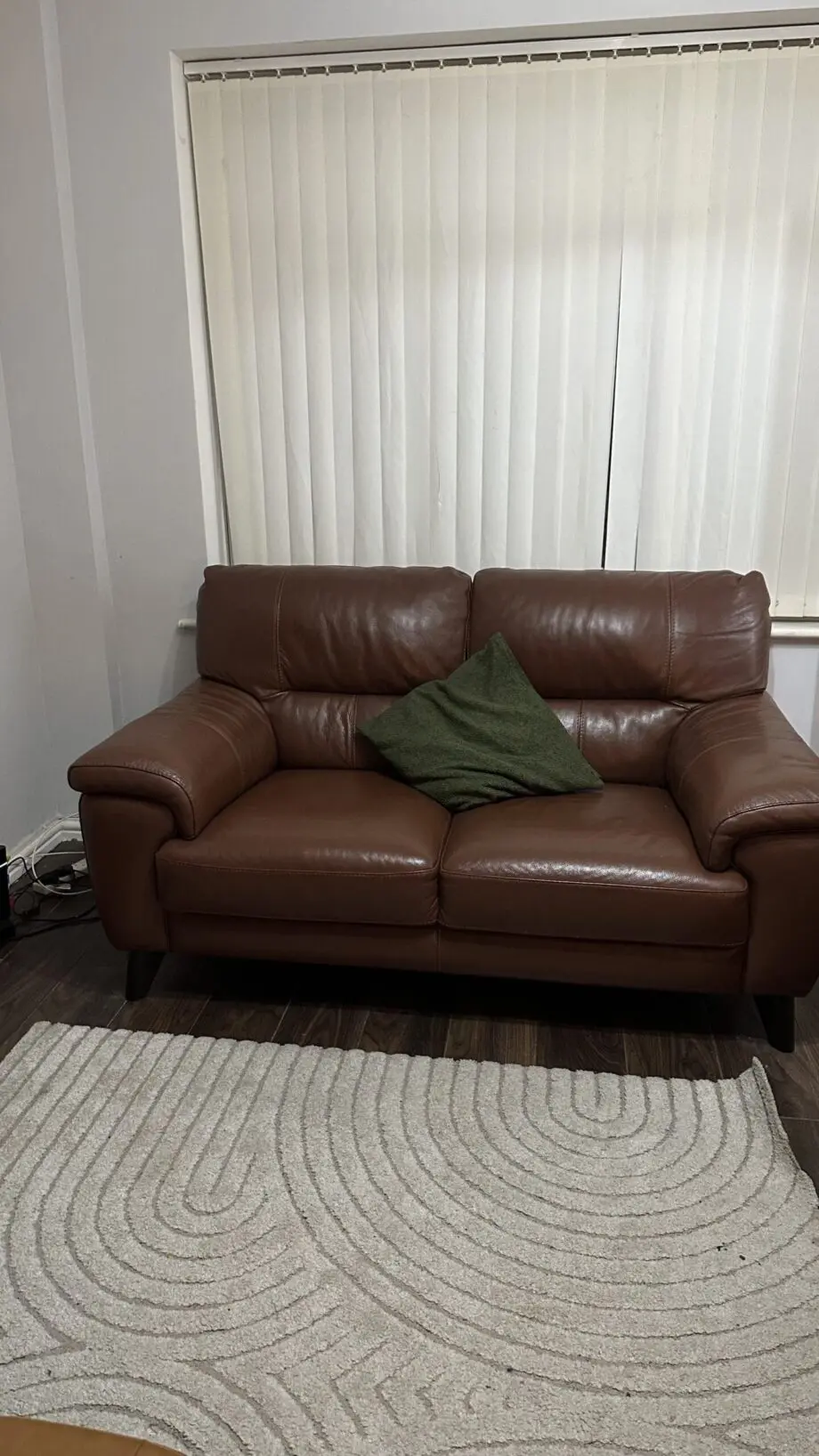 Dfs tan brown genuine leather sofa set