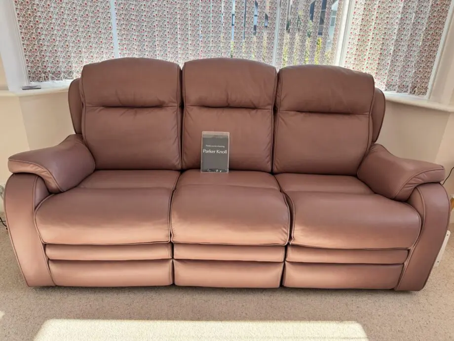 Rosewood pink electric recliner sofa and chair