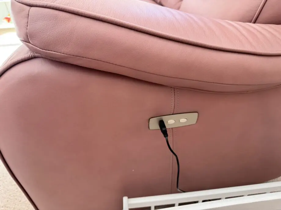 Rosewood pink electric recliner sofa and chair
