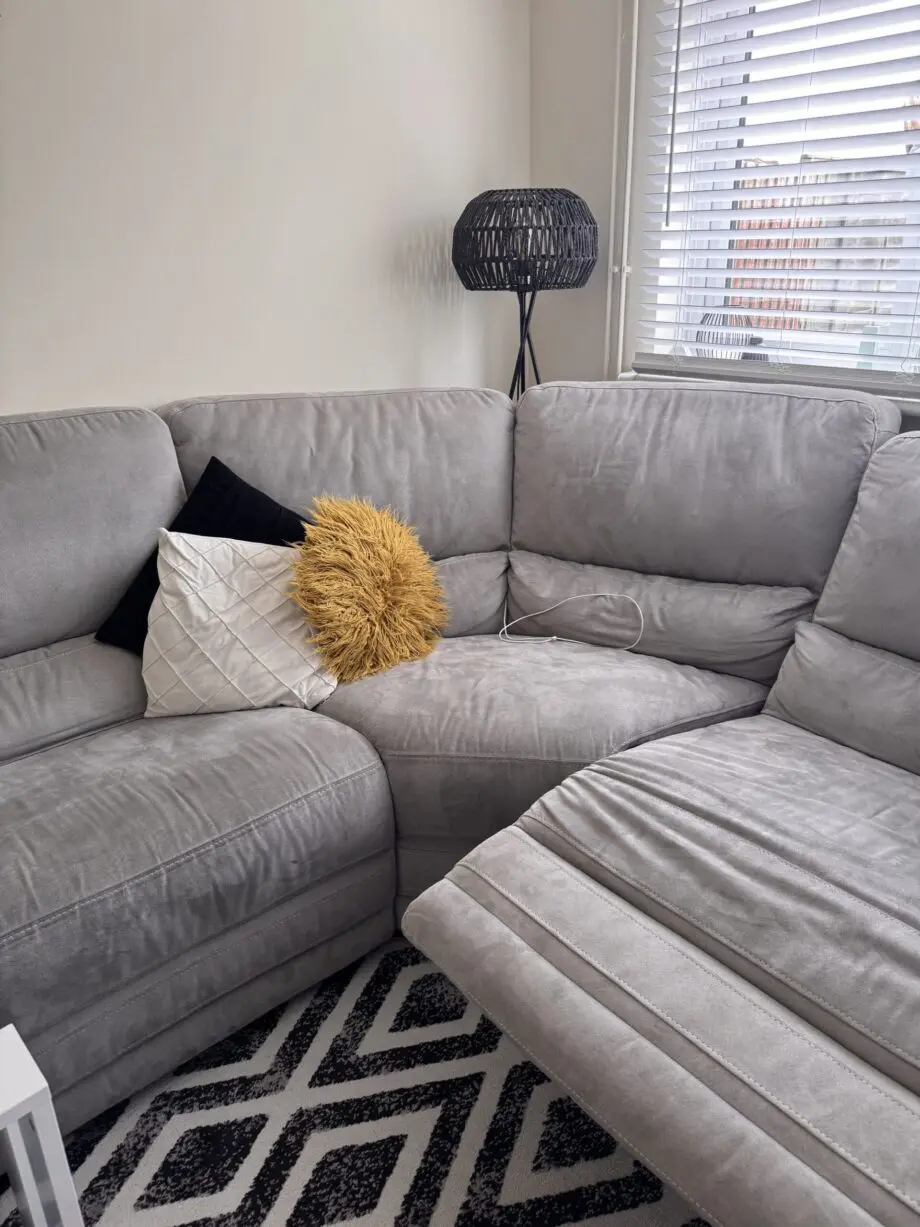 Large grey corner sofa