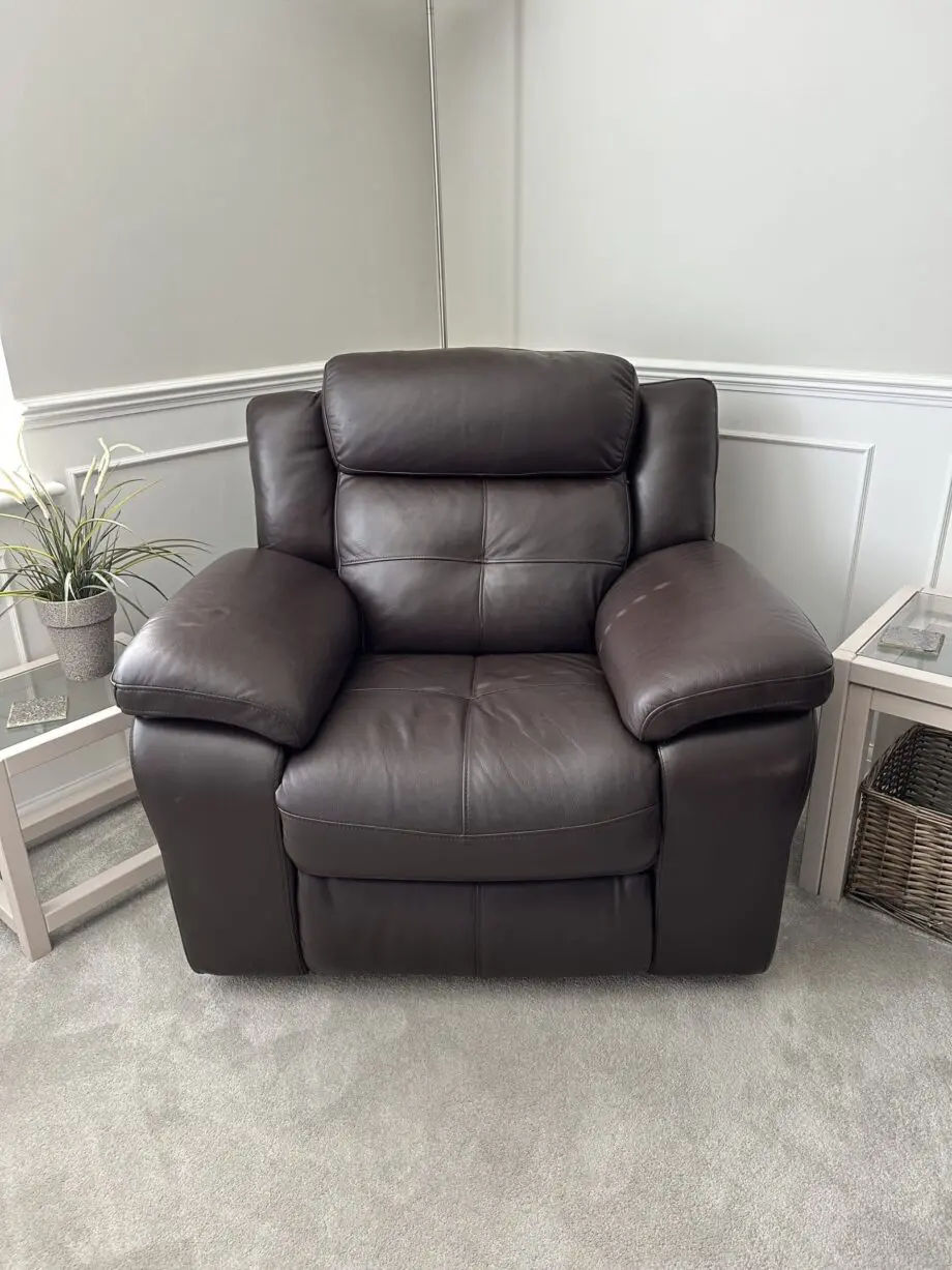 Harveys Langdale 3 Seater Recliner and Matching Recliner Chair in Brown leather
