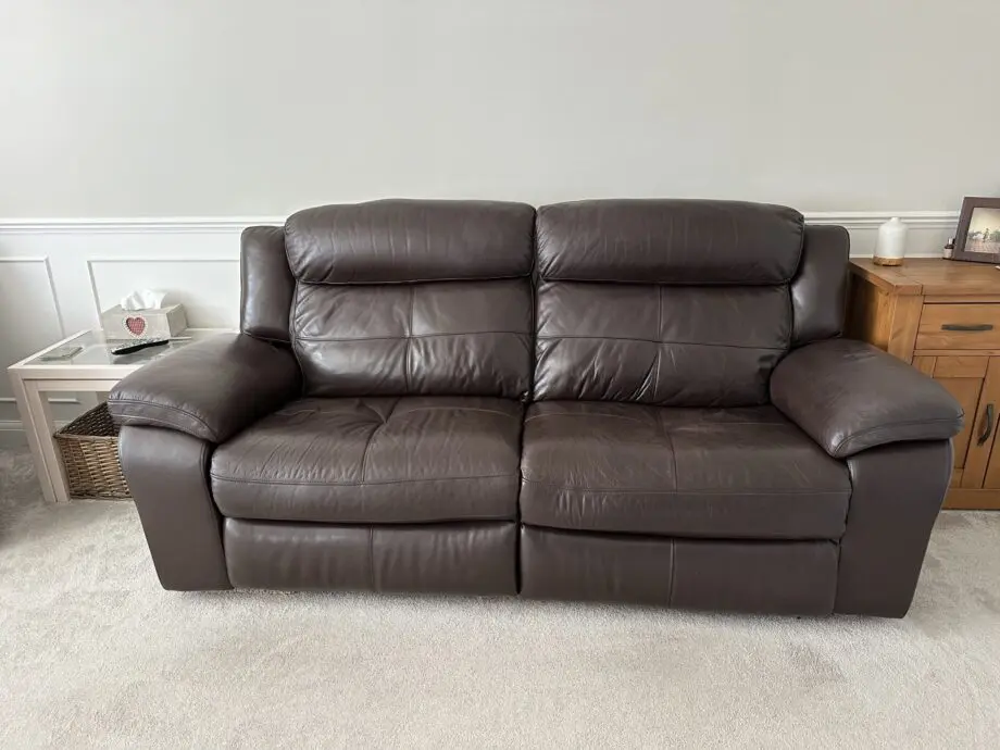 Harveys Langdale 3 Seater Recliner and Matching Recliner Chair in Brown leather