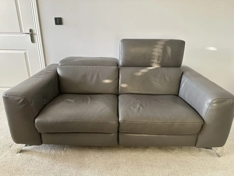 2 x Natuzzi Editions Pensiero Power Recliners in Dark Grey Leather