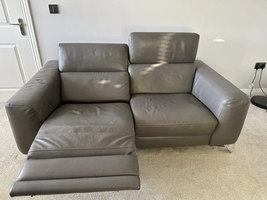 2 x Natuzzi Editions Pensiero Power Recliners in Dark Grey Leather