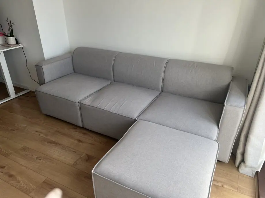 Grey Modular 3 Seater Sofa with Chaise