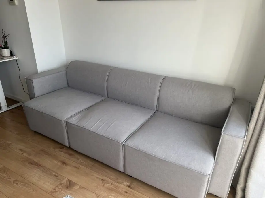 Grey Modular 3 Seater Sofa with Chaise