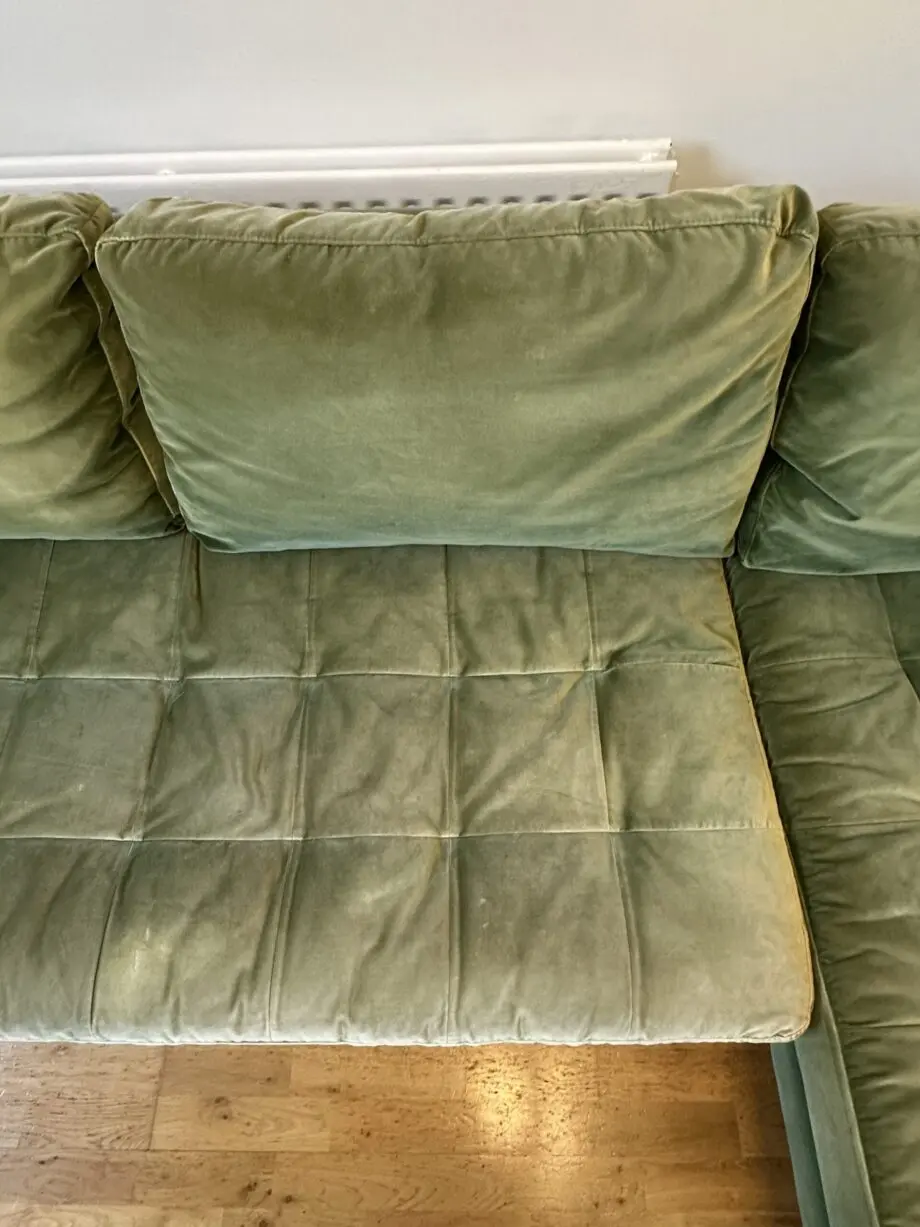Made.com - Scott 4 Seater Right Hand Facing Chaise End Corner Sofa, Grass Cotton Velvet