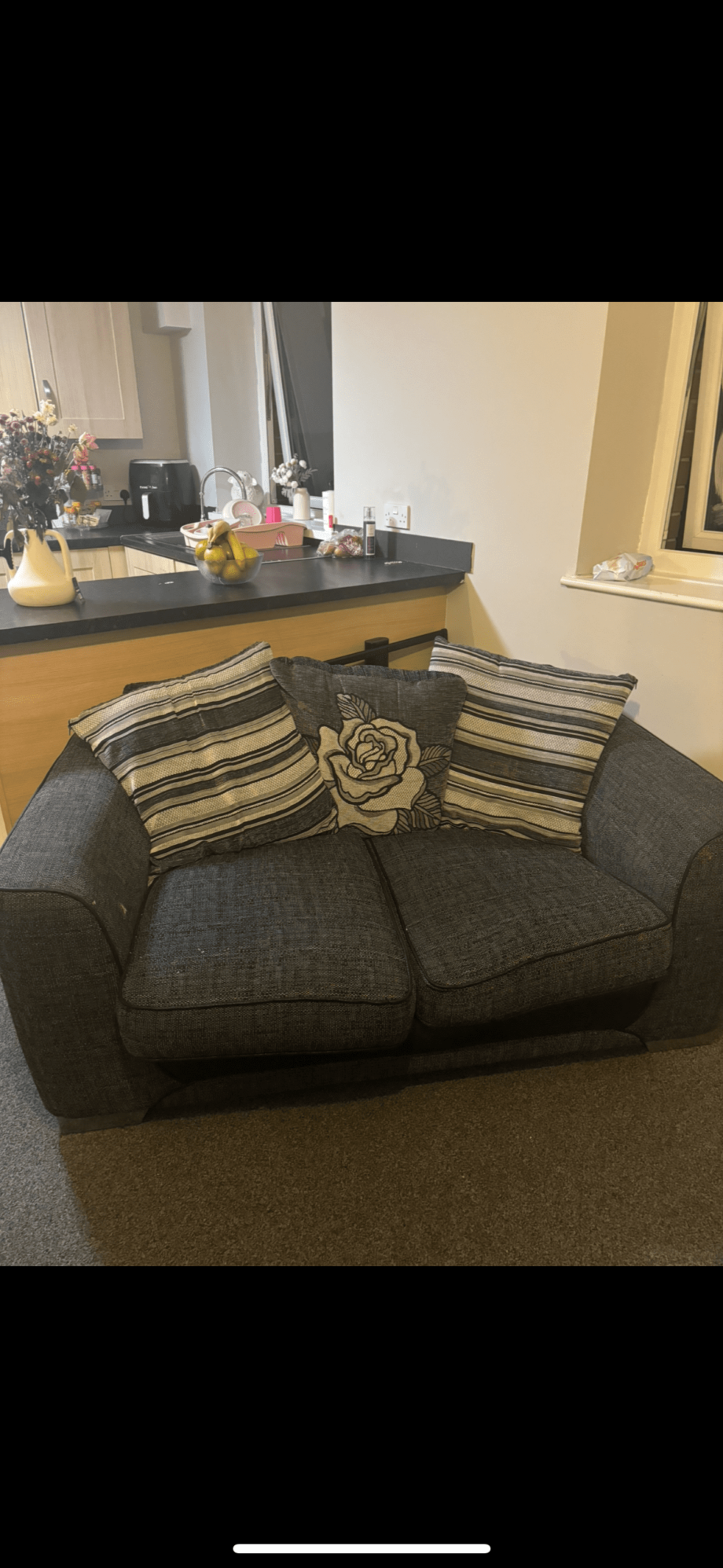 2 seater grey sofa