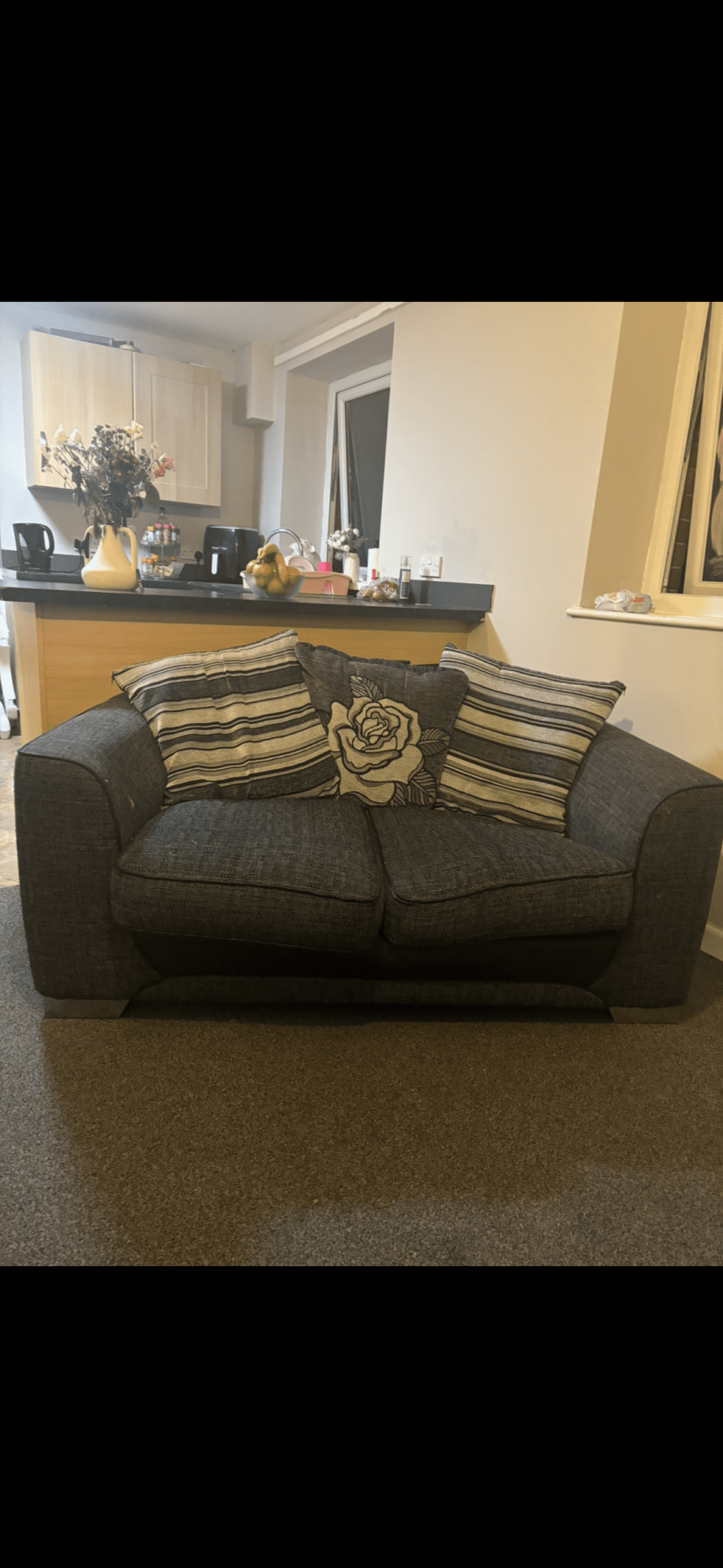 2 seater grey sofa